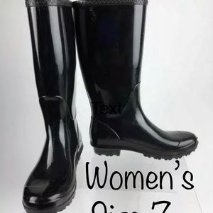UGG Australia Knee High Black Rain Boot SZ 7